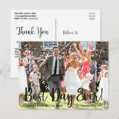 Beste dag moderne bruiloft bedankt briefkaart (Voorkant / Achterkant)