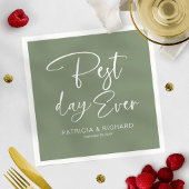 Beste dag, moderne kalligrafie bruiloft servet