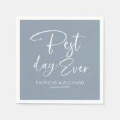 Beste dag, moderne kalligrafie bruiloft servet (Voorkant)