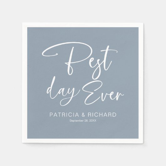 Beste dag, moderne kalligrafie bruiloft servet (Voorkant)