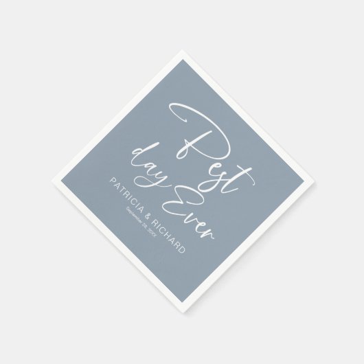 Beste dag, moderne kalligrafie bruiloft servet (Hoek)