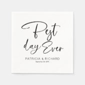 Beste dag, moderne kalligrafie bruiloft servet (Voorkant)