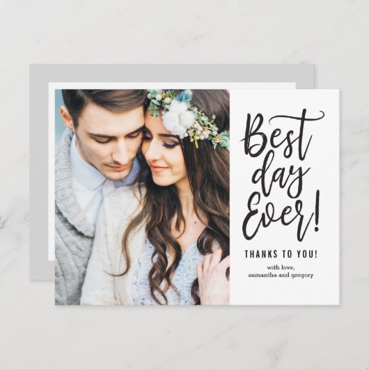 Beste dag ooit bewerkbare KLEUR Dank u Briefkaart (Voorkant / Achterkant)