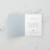 Beste dag ooit blauwe trouwfoto dank u bedankkaart (Binnen)