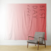Beste Dag Ooit Blij Roze Gradiënt Minimalistisch Wandkleed (In Situ (horizontaal))
