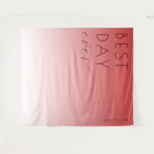 Beste Dag Ooit Blij Roze Gradiënt Minimalistisch Wandkleed (Voorkant (horizontaal))