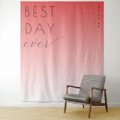 Beste Dag Ooit Blij Roze Gradiënt Minimalistisch Wandkleed (In situ)