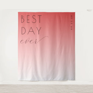 Beste Dag Ooit Blij Roze Gradiënt Minimalistisch Wandkleed