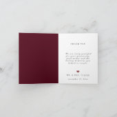 Beste dag ooit Bourgondische bruiloft foto dank u Bedankkaart (Binnen)