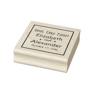 Beste. Dag. Ooit! Bride bruidegom Namen Typografie Rubberstempel