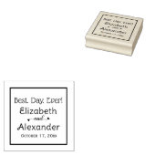 Beste. Dag. Ooit! Bruid Bruidegom Namen Typografie Rubberstempel (Gestempeld)