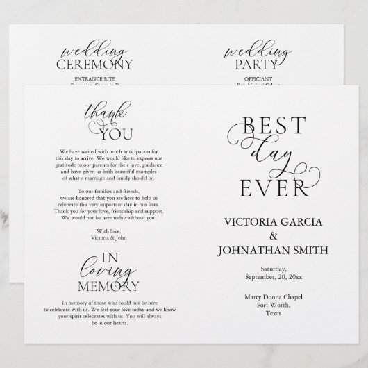 Beste dag ooit, bruiloft-ceremonie uitvoerbaar (Voorkant / Achterkant)