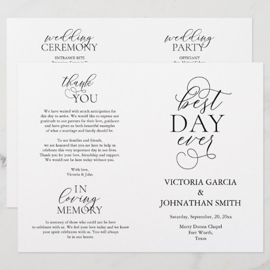 Beste dag ooit, bruiloft-ceremonie uitvoerbaar (Voorkant / Achterkant)