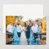 Beste dag ooit bruiloft dank u fotokaart bedankkaart (Voorkant / Achterkant)