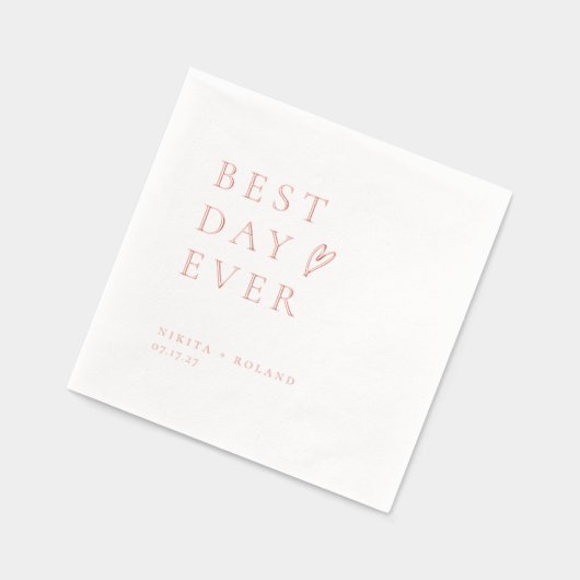 Beste dag ooit bruiloft folie servetten (Links)