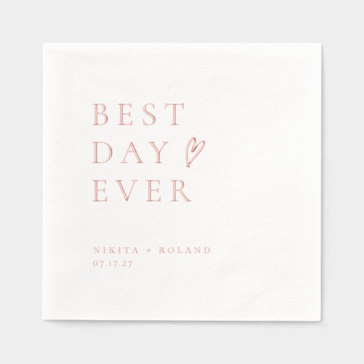 Beste dag ooit bruiloft folie servetten (Voorkant)