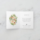 Beste dag ooit bruiloft foto Floral Dank u Bedankkaart (Binnen)