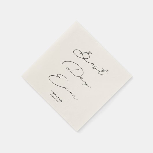 Beste dag ooit bruiloft receptie cocktail servet (Hoek)