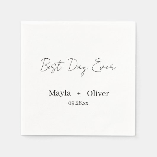 beste dag ooit bruiloft servetten (Voorkant)