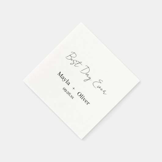 beste dag ooit bruiloft servetten (Hoek)