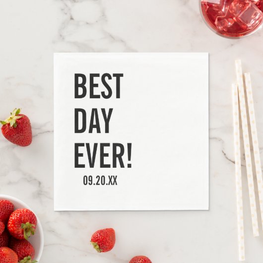 Beste dag ooit bruiloft servetten, modern minimali servet (Insitu)