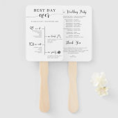 Beste dag ooit bruiloft tijdlijn programma fan handwaaier (Voorkant en achterkant)