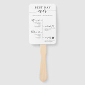 Beste dag ooit bruiloft tijdlijn programma fan handwaaier (Voorkant)