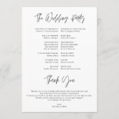 Beste dag ooit bruiloft tijdlijn programmakaart (Achterkant)