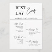 Beste dag ooit bruiloft tijdlijn programmakaart (Voorkant)