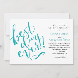 BESTE DAG OOIT bruiloft uitnodiging | BLAUWGROEN