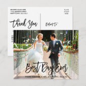 Beste dag ooit Brush Script Trouw Dankjewel Briefkaart (Voorkant / Achterkant)