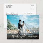 Beste dag ooit Chic bruiloft Dank u foto Briefkaart (Voorkant / Achterkant)