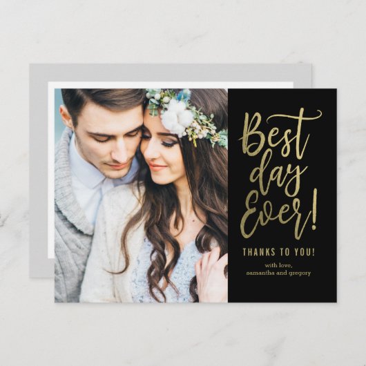 Beste dag ooit EDITABLE KLEUR Dank u Briefkaart (Voorkant / Achterkant)