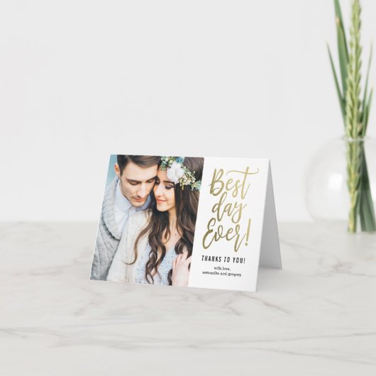 Beste dag ooit EDITABLE KLEUR Hartelijk dank Bedankkaart (Voorkant)