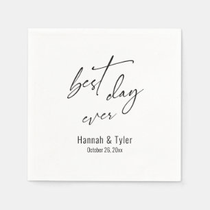 Beste Dag Ooit Eenvoudige elegante Bruiloft Servet