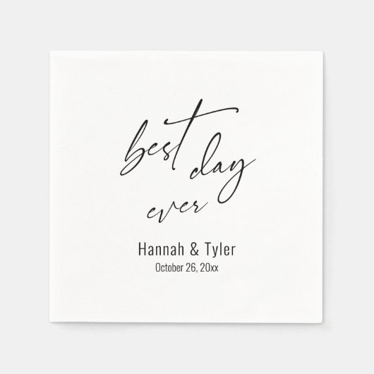 Beste Dag Ooit Eenvoudige elegante Bruiloft Servet (Voorkant)