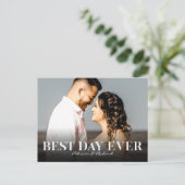 Beste Dag Ooit Eenvoudige Huwelijk Dank u Foto Briefkaart (Staand voorkant)