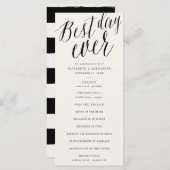 Beste dag ooit Eenvoudige scriptkalligrafie bruilo Programmakaart (Voorkant / Achterkant)