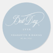BESTE DAG OOIT! Elegant, bruiloft Ronde Sticker (Voorkant)