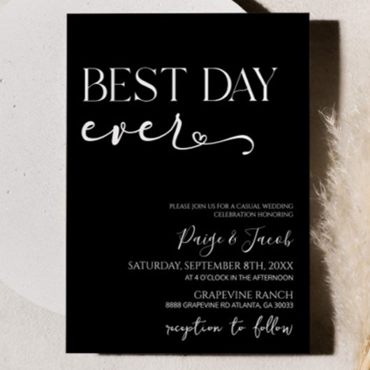 Beste dag ooit Elegant minimalistische Casual brui Kaart