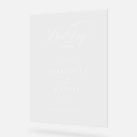 BESTE DAG OOIT! Elegant, trouwbanner Acryl Bord (Hoek)