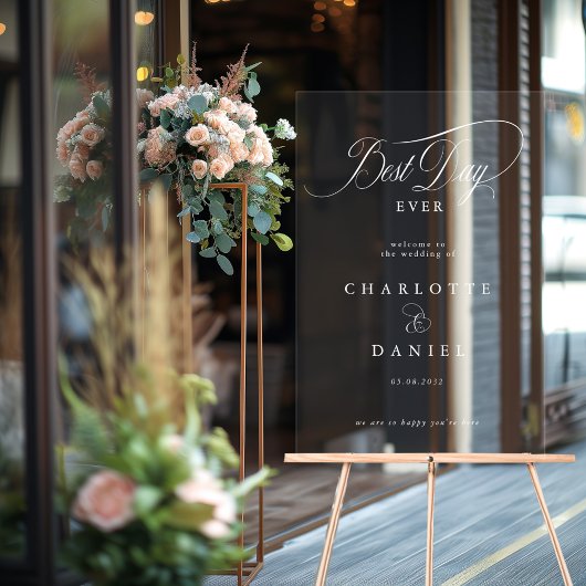 BESTE DAG OOIT! Elegant, trouwbanner Acryl Bord