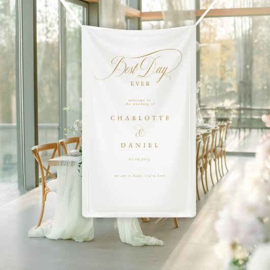 BESTE DAG OOIT! Elegant, trouwbanner Spandoek