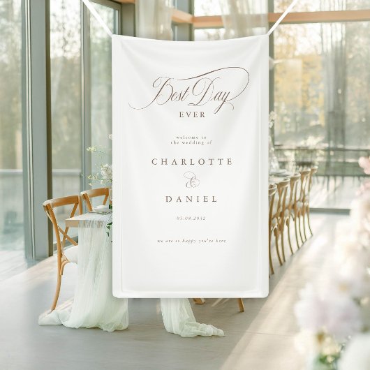 BESTE DAG OOIT! Elegant, trouwbanner Spandoek