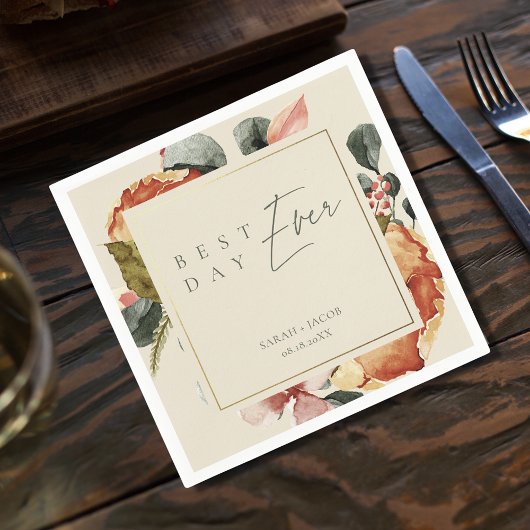 Beste dag ooit Elegant Tuin Bruiloft Servet