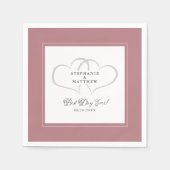 Beste dag ooit Elegant Wedding Hearts Dusty Roos Servet (Voorkant)