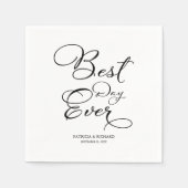 Beste dag ooit - Elegant zwart script bruiloft Servet (Voorkant)