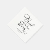 Beste Dag Ooit - Elegant Zwarte Script  Trouwdag Servet (Hoek)