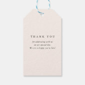 BESTE DAG OOIT! Elegante, beige bruiloft Cadeaulabel (Achterkant)