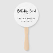 beste dag ooit elegante bruiloft handwaaier (Achterkant)